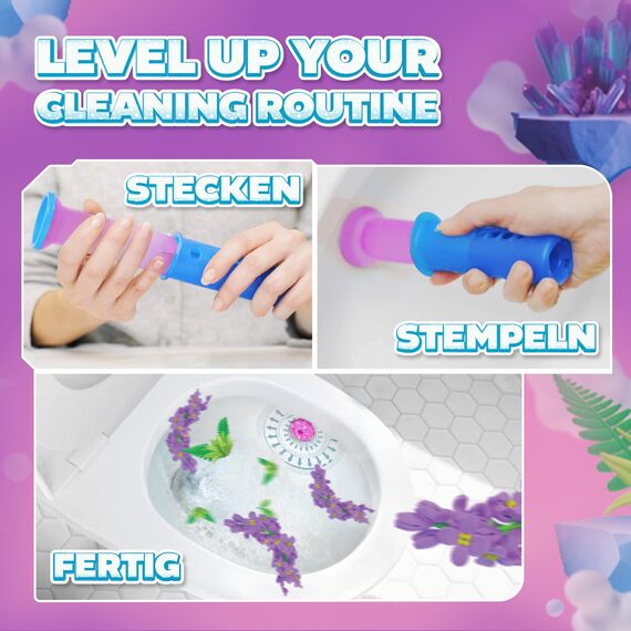 WC-Ente Frische-Siegel Nachfüller, körbchenloser WC-Reiniger, WC Duft, Virtual Violet, 2 Nachfüller (2 Stück)