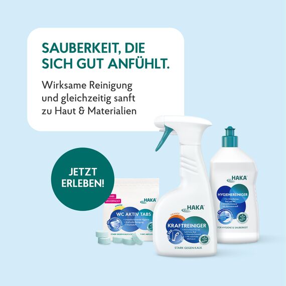 HAKA WC Reiniger Gel Orange, 3x 740 ml, extra stark gegen Kalk, Urin- & Wasserstein, langanhaltende Frische, Toilettenreiniger mit umweltfreundlicher Milchsäure