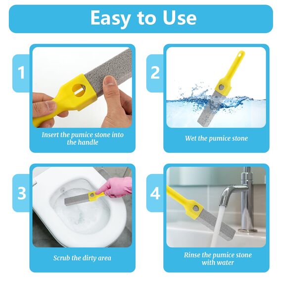 10 Stück Bimsstein Toilettenreiniger mit 2 Griff, Bimsstein Toilette, Austauschbar Cleaning Block WC, Pumice Stone Toilet Cleaner für Toilette Küche Bad Dusche Waschbecken