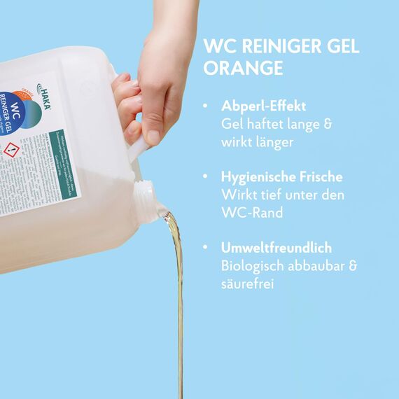 HAKA WC Reiniger Gel Orange Nachfüller, 3L, extra stark gegen Kalk, Urin- & Wasserstein, langanhaltende Frische, Toilettenreiniger mit umweltfreundlicher Milchsäure