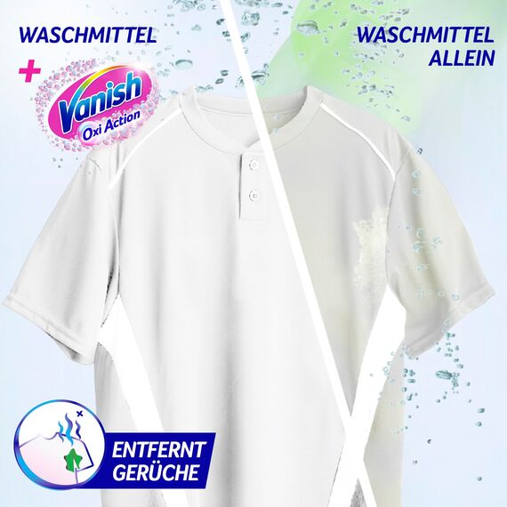 Vanish Oxi Action Powerweiss Pulver – 1 x 1,125 kg – Fleckenentferner und Wäsche-Booster Pulver ohne Chlor – Für weiße Wäsche (Packung mit 3)