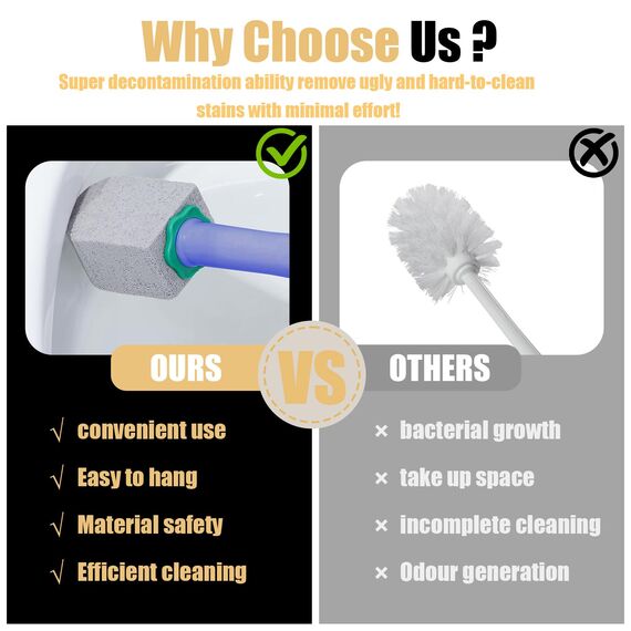 Bimsstein WC,8 Stück bimsstein toilettenreiniger mit Langer Griff,Effektive bimsstein für Toilette,Hartnäckiger Kalk im WC Entfernen Und Urinstein,für die Reinigung von Badezimmer,Küche Spüle(Grau)