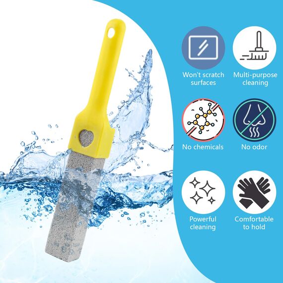 10 Stück Bimsstein Toilettenreiniger mit 2 Griff, Bimsstein Toilette, Austauschbar Cleaning Block WC, Pumice Stone Toilet Cleaner für Toilette Küche Bad Dusche Waschbecken