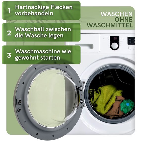 PandaBaw® Öko Waschball [NOTE: SEHR GUT] - Waschen ohne Waschmittel - Waschkugel für Waschmaschine - Bio Waschmittel Allergiker - Nachhaltige Produkte - 3in1 Wäscheball Set