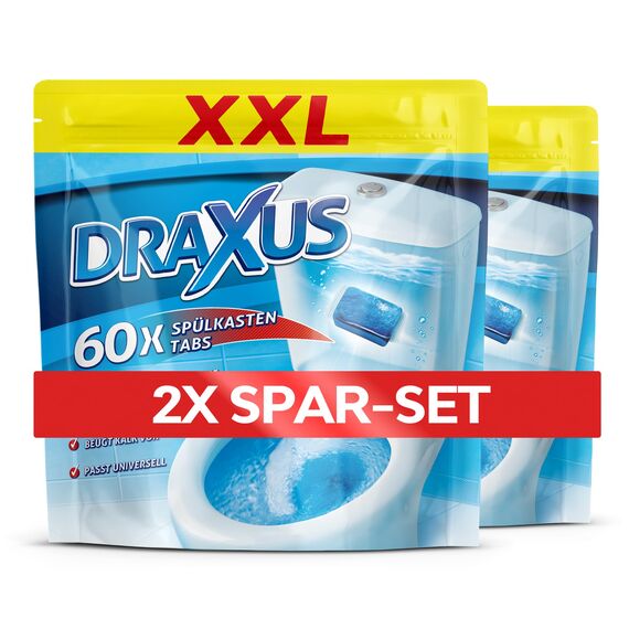 DRAXUS 60x Spülkasten Tabs I Wasserkastenwürfel für den Spülkasten im XXL Pack I Färbt das Wasser blau I Sorgt für extra Frische und hält die Toilette sauber (2x Spar-Set)