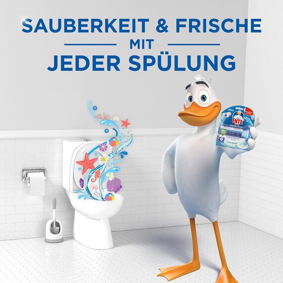WC-Ente Frische-Siegel Nachfüller, körbchenloser WC-Reiniger, WC Duft, Ocean Wave, 2 Nachfüller (2 Stück) (Packung mit 2)