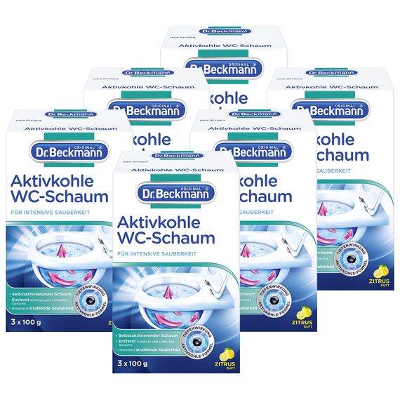 Dr. Beckmann Aktivkohle Wc-Schaum, Selbstaktivierender Schaum 18x 100 g