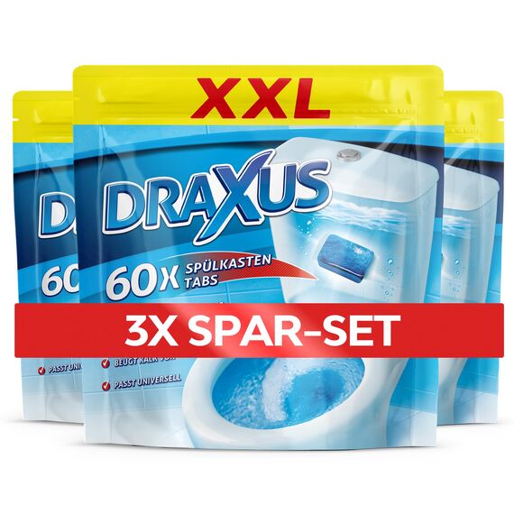 DRAXUS 60x Spülkasten Tabs I Wasserkastenwürfel für den Spülkasten im XXL Pack I Färbt das Wasser blau I Sorgt für extra Frische und hält die Toilette sauber (3x Spar-Set)