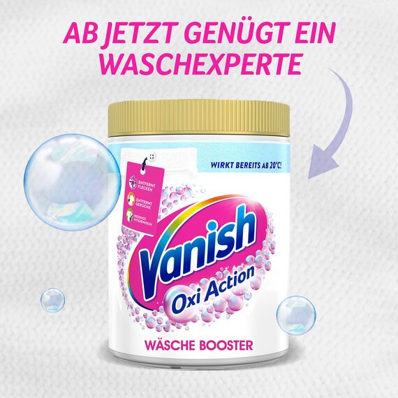 Vanish Oxi Action Powerweiss Pulver – 1 x 1,125 kg – Fleckenentferner und Wäsche-Booster Pulver ohne Chlor – Für weiße Wäsche (Packung mit 3)