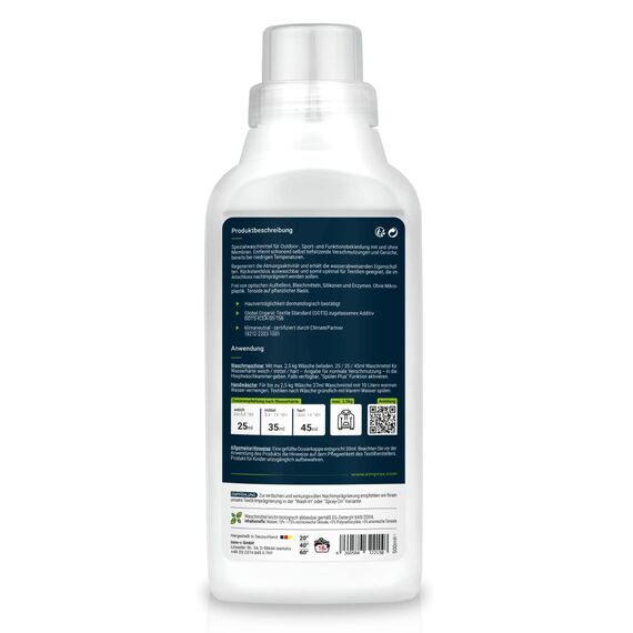 simprax® Funktions- & Outdoorbekleidung Waschmittel als Vorbereitung für wirkungsvolle Imprägnierung I erneuert Atmungsaktivität und effektiv gegen Schmutz, Pflanzenbasiert, Hautverträglich