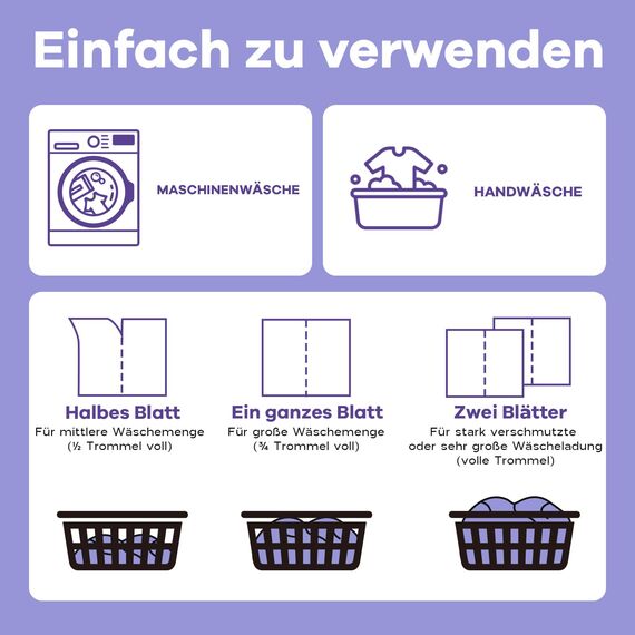 Surfela Waschmittel Blätter Lavendel –bis zu 100 Waschgänge (100 Blätter) Nachhaltige, Biologisch Abbaubare Waschblätter für die Waschmaschine – Reisewaschmittel, Umweltfreundlich & Platzsparend