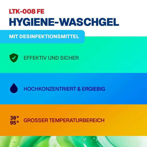 BioFormel LTK008 FE | Hygiene Waschmittel | Desinfektionswaschmittel | Wirkt desinfizierend für Ihre Kleidung | Konzentrat | Made in Germany (2L)