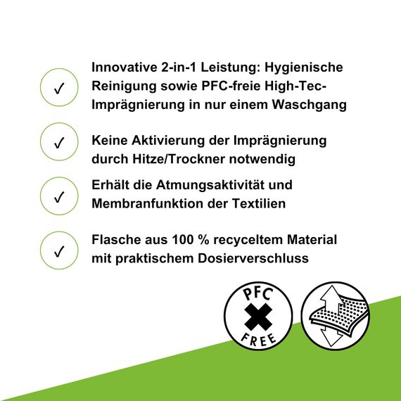 2-IN-1 Waschmittel und Imprägnierer für Sportkleidung und Funktionskleidung