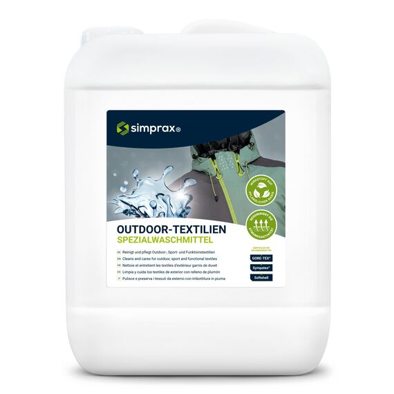 simprax® Waschmittel für Funktions- & Outdoorbekleidung, erhält die Wasserabweisung I erneuert Atmungsaktivität und effektiv gegen Schmutz für Sport- und technische Textilen, Hautverträglich