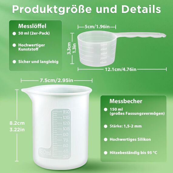 ecooe 150ML Waschmittel Dosierhilfe + 2 Stück 50ML Messlöffel für Waschmittel, Dosierwaschkugel für Waschmaschine, Waschpulver Dosierer, Waschkugel Dosierlöffel Dosierkugel für Flüssigwaschmittel