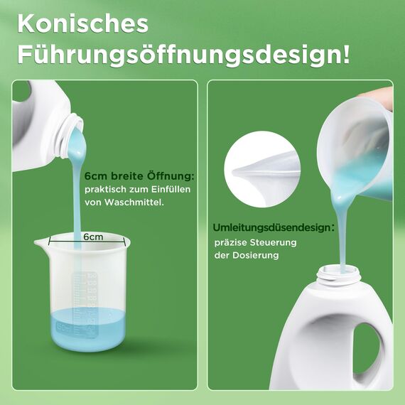 ecooe 150ML Waschmittel Dosierhilfe + 2 Stück 50ML Messlöffel für Waschmittel, Dosierwaschkugel für Waschmaschine, Waschpulver Dosierer, Waschkugel Dosierlöffel Dosierkugel für Flüssigwaschmittel