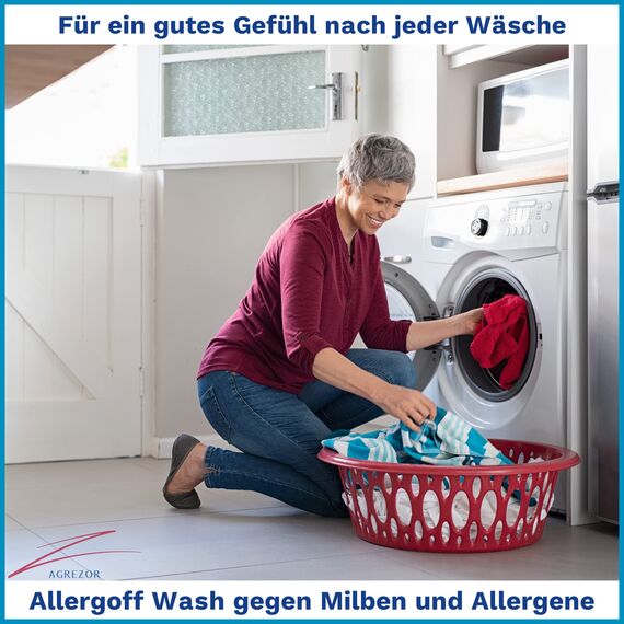 Allergoff Wash Milben & Floh Waschmittel 6x 20ml (120ml) – Entfernt Allergene – Schutz vor Allergenen – für die Waschmaschine – Für Allergiker geeignet