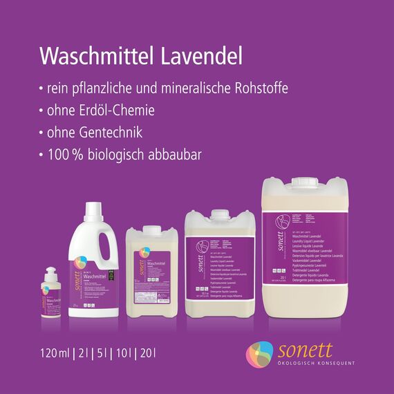 Sonett Waschmittel Lavendel, 5 Liter