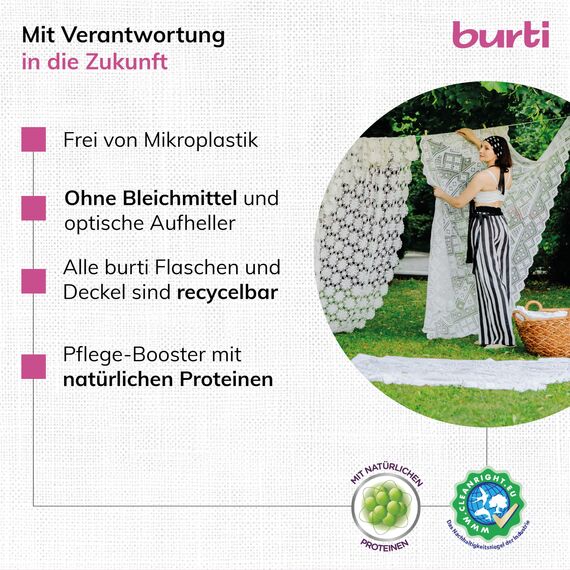burti Sport & Outdoor Waschmittel flüssig – Flüssigwaschmittel ohne Bleichmittel & Weichspüler – Sportwaschmittel für Wäscheduft - 29 Wäschen