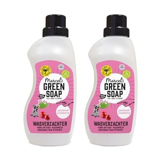 Marcel's Green Soap - Weichspüler Patchouli & Cranberry - Weichspüler - Frei von Plastik und Palmöl - 100% umweltfreundlich - 100% vegan - 97% biologisch abbaubar - 750ml (Packung mit 2)