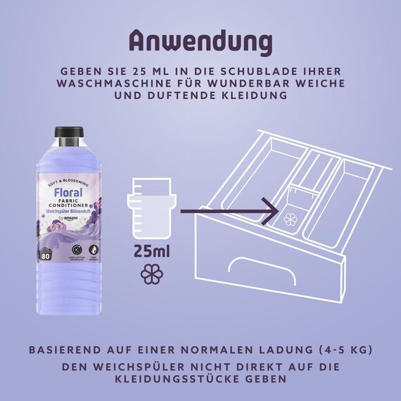 By Amazon Weichspüler, Blumig, 80 Waschladungen