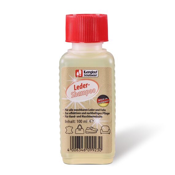 Lederreiniger Ledershampoo Lederwaschmittel für empfindliches Leder, ideal für Lammfell, Jacken, Schuhe, Felle & Motorradkleidung, schonende Reinigung, Spezialreiniger für Hand und Maschine (100ml)