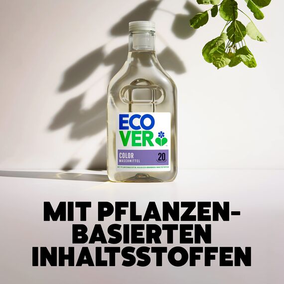 Ecover Waschmittel Color Apfelblüte & Freesie (1 L/20 Waschladungen), Flüssigwaschmittel mit pflanzenbasierten Inhaltsstoffen, Colorwaschmittel für Erhalt und Schutz der Kleidung