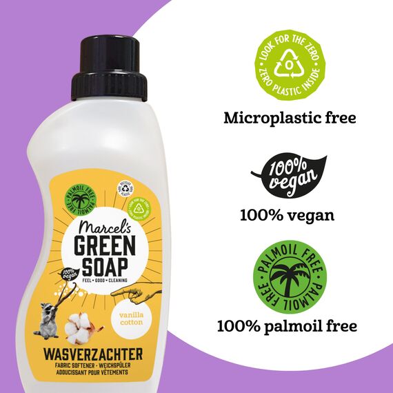 Marcel's Green Soap - Weichspüler Vanille & Baumwolle - Weichspüler - Frei von Kunststoffen und Palmöl - Umweltfreundlich - Vegan - 750ml (Packung mit 2)