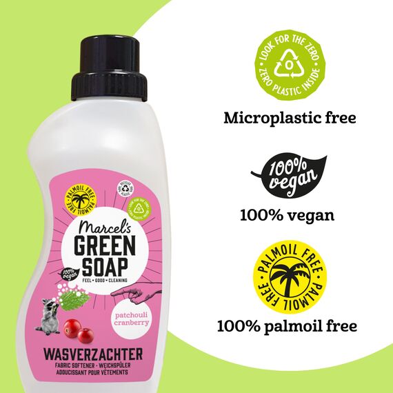 Marcel's Green Soap - Weichspüler Patchouli & Cranberry - Weichspüler - Frei von Plastik und Palmöl - 100% umweltfreundlich - 100% vegan - 97% biologisch abbaubar - 750ml (Packung mit 2)