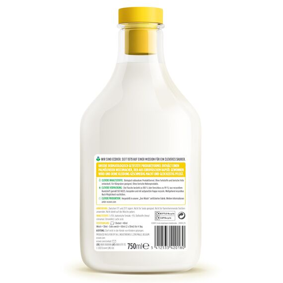 Ecover Gardenia & Vanille Weichspüler (750 ml / 25 Waschladungen), Bio-Weichspüler für weiche, duftende Wäsche.