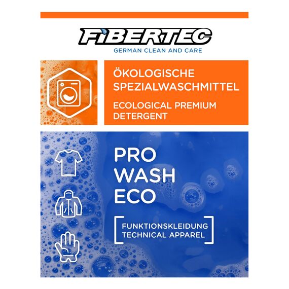 FIBERTEC Pro Wash Eco Ökologisches Waschmittel flüssig 500ml - Waschmittel für Outdoorbekleidung & Funktionskleidung, Biologisch abbaubar, Made in Germany