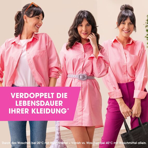 Vanish Oxi Action Pulver Pink – 6 x 1,65 kg – Fleckenentferner und Wäsche-Booster Pulver ohne Chlor – Für bunte Wäsche