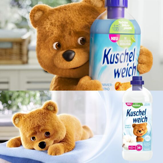 Kuschelweich Weichspüler Sanft & Mild Hypoallergen, 12er Pack (12 x 1 l)