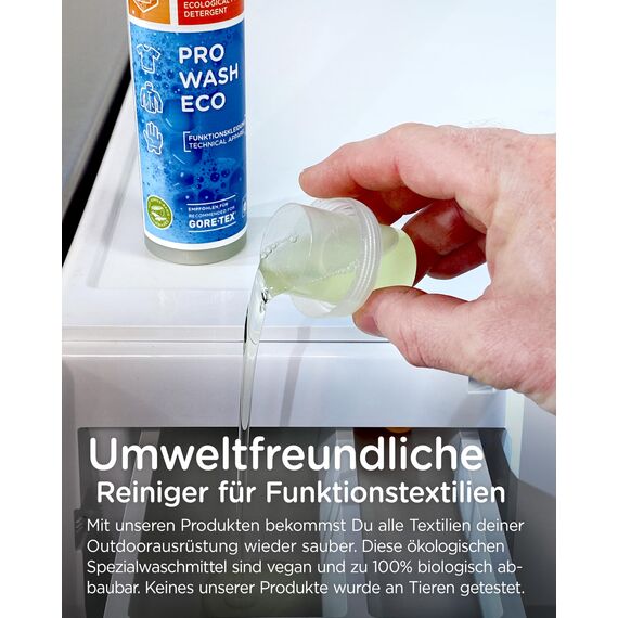 FIBERTEC Pro Wash Eco Ökologisches Waschmittel flüssig 250ml - Waschmittel für Outdoorbekleidung & Funktionskleidung, Biologisch abbaubar, Made in Germany
