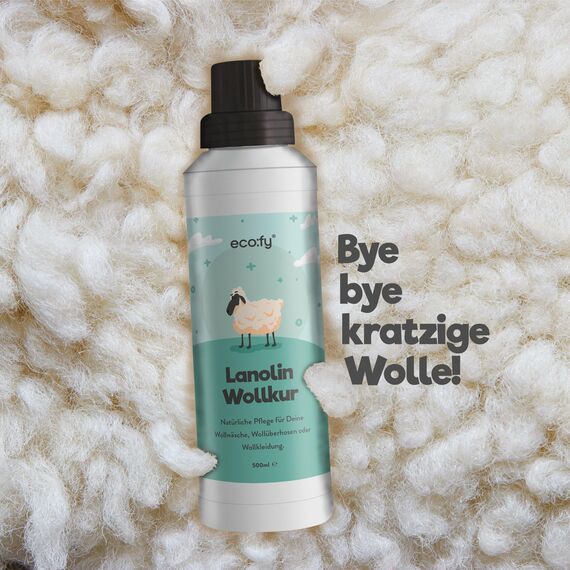 eco:fy Lanolin Wollkur, Kur mit Wollfett zum Nachfetten von Wollkleidung, Wollhosen und Wollschuhen, pestizidfrei und von Bio-Schafen, Wollpflege