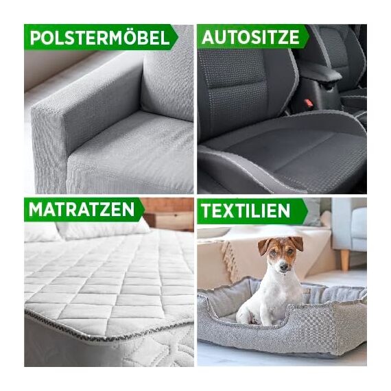 PRINOX 2x Profi Polsterreiniger 500ml für Sofa, Auto, Sessel & Couch inkl. Bürste - Textilreiniger Konzentrat & Autositz Reiniger für alle Polstermöbel - Fleckenentferner Sofa aus Deutschland