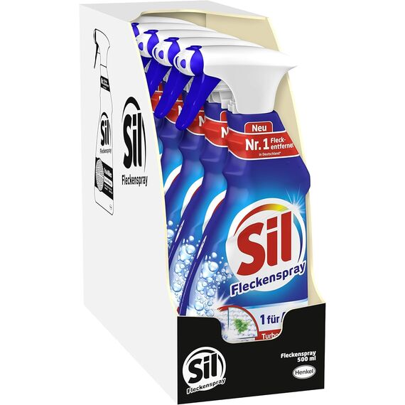 Sil 1 für Alles Complete Action Fleckenspray, 5 x 500 ml, Fleckenentferner, für alle Flecken, Farben und Temperaturen