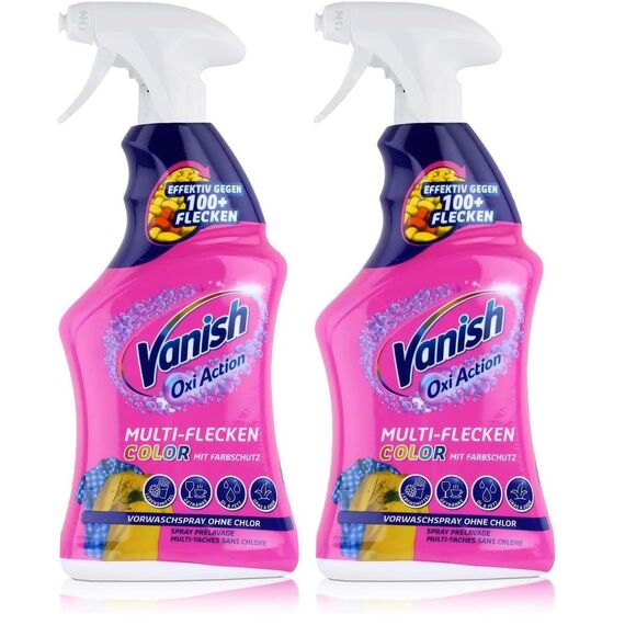Vanish Oxi Action Vorwaschspray Color – 1 x 750 ml – Effektiv gegen 100+ Arten von Flecken – Fleckenentferner für die Vorbehandlung bunter Wäsche (Packung mit 2)