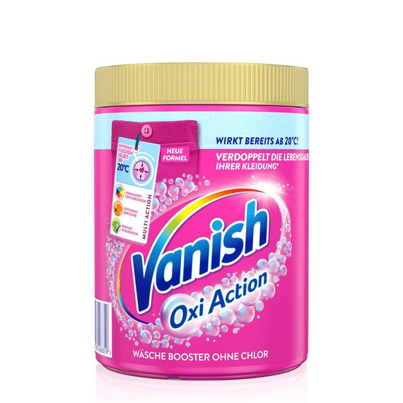 Vanish Oxi Action Pulver Pink – 1 x 1,125 kg – Fleckenentferner und Wäsche-Booster Pulver ohne Chlor – Für bunte Wäsche (Packung mit 3)