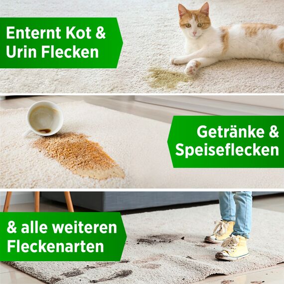 PRINOX 2x Profi Teppichreiniger 500ml - Teppichboden Reiniger inkl. Teppich Bürste, schäumend für alle Teppiche - Teppich Reinigungsmittel & Fleckenentferner aus Deutschland