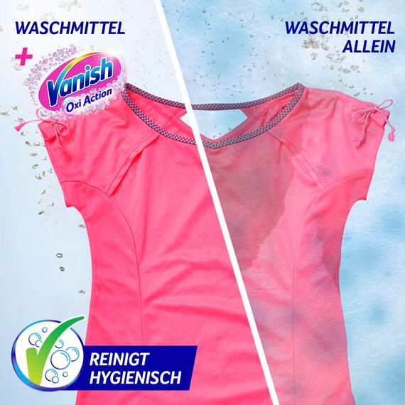 Vanish Oxi Action Pulver Pink – 1 x 1,65 kg – Fleckenentferner und Wäsche-Booster Pulver ohne Chlor – Für bunte Wäsche (Packung mit 2)