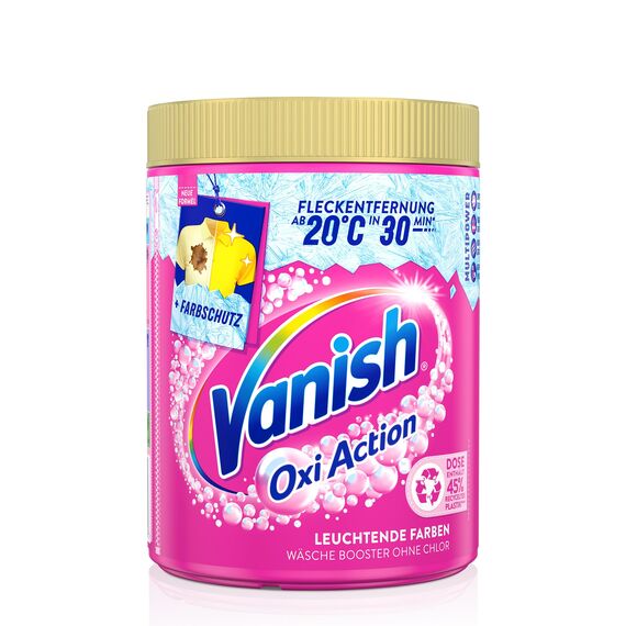Vanish Oxi Action Pulver Pink – 1 x 1,125 kg – Fleckenentferner und Wäsche-Booster Pulver ohne Chlor – Für bunte Wäsche