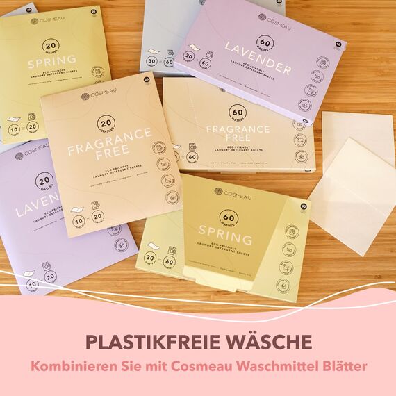 Cosmeau Wäscheparfüm Perlen Kirschblüte - Nachhaltige Duftperlen für Waschmaschine - Bis zu 50 Waschladungen und 24 Wochen Frische - Plästik Frei, Vegan & Zero Waste