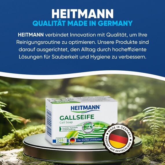 Heitmann Gallseife: Hausmittel gegen Flecken und Schmutz, natürlicher Fleckenentferner für Weißes und Buntes, 100g (1er Pack)