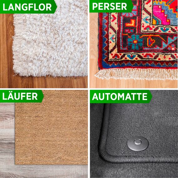 PRINOX 2x Profi Teppichreiniger 500ml - Teppichboden Reiniger inkl. Teppich Bürste, schäumend für alle Teppiche - Teppich Reinigungsmittel & Fleckenentferner aus Deutschland