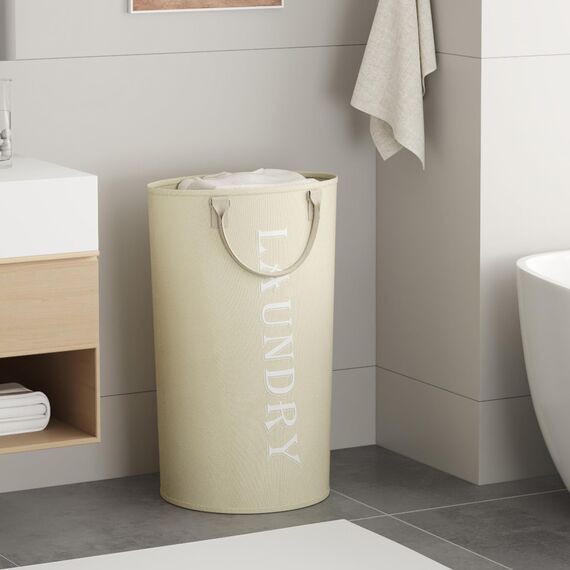 Lifewit Wäschekorb 90 L, großer Wäschekorb, faltbare Wäschesäcke mit Softgriff, Wäschesortierbox für Wohnung, Wohnheim und Wohnwagen, weiß