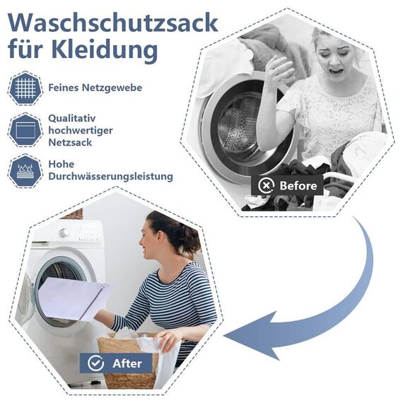 Dreamil Wäschesäcke, 2 Stück Haltbarer Mesh Mit Reißverschluss Wäschesäcke, Reise-Wäschenetz, Verformung Und Falten Der Kleidung Zu Verhindern Für pullover, hemden, unterwäsche（3 größen） ((S 30*40cm))