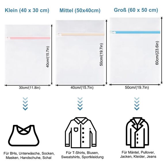 Birswoil Wäschenetz [5er Set], Wäschesack Waschmaschine für Schützt Empfindliche Wäsche, Haltbar Wäschebeutel für Blusen, BH, Unterwäsche und Socken, Reise-Organizer für Schmutzwäsche