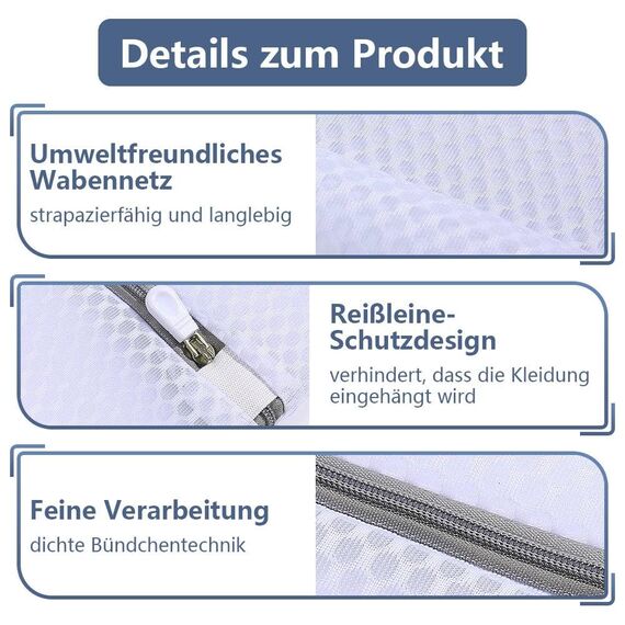 Dreamil Wäschesäcke, 2 Stück Haltbarer Mesh Mit Reißverschluss Wäschesäcke, Reise-Wäschenetz, Verformung Und Falten Der Kleidung Zu Verhindern Für pullover, hemden, unterwäsche（3 größen） ((S 30*40cm))