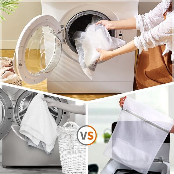 Wäschesäcke aus Wabennetz für Feinwäsche, Reiseaufbewahrung, Organisationstaschen, Wäschewaschbeutel für Unterwäsche, Dessous, BH, Bluse, Strümpfe, Socken, Jacke, Mantel, Decke, Schuhe(S+M+L)